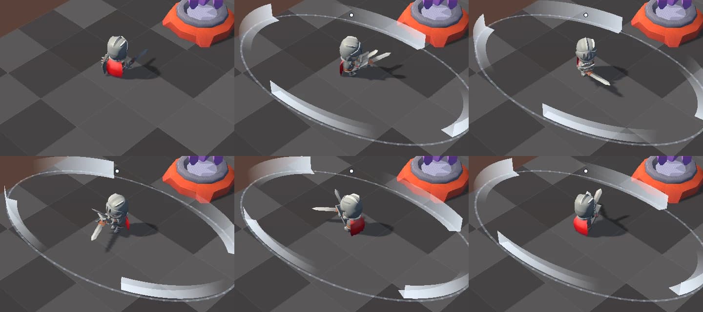 The Warrior spinning through Whirling Edge, frame by frame